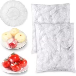 100pcs Disposable Food Cover Plastic Wrap Elastic Lids for Fruit Vegetable Storage Kitchen Preservation Bag